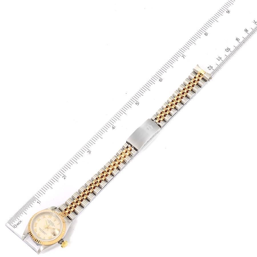 Rolex Datejust Steel Yellow Gold Ivory Pyramid Dial Ladies Watch 69173 6