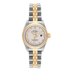 Rolex Datejust Steel Yellow Gold Ivory Pyramid Dial Ladies Watch 69173