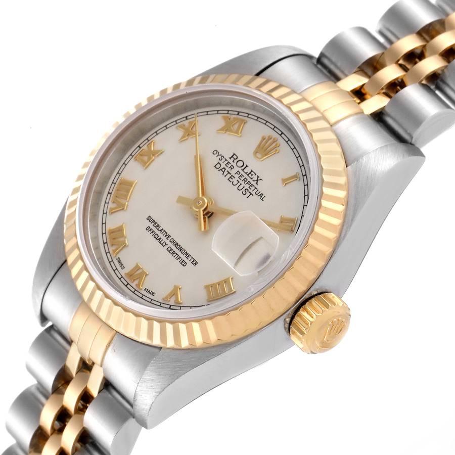 Rolex Datejust Steel Yellow Gold Ivory Pyramid Dial Ladies Watch 69173 1