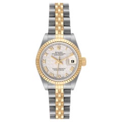 Rolex Datejust Steel Yellow Gold Ivory Pyramid Dial Ladies Watch 69173