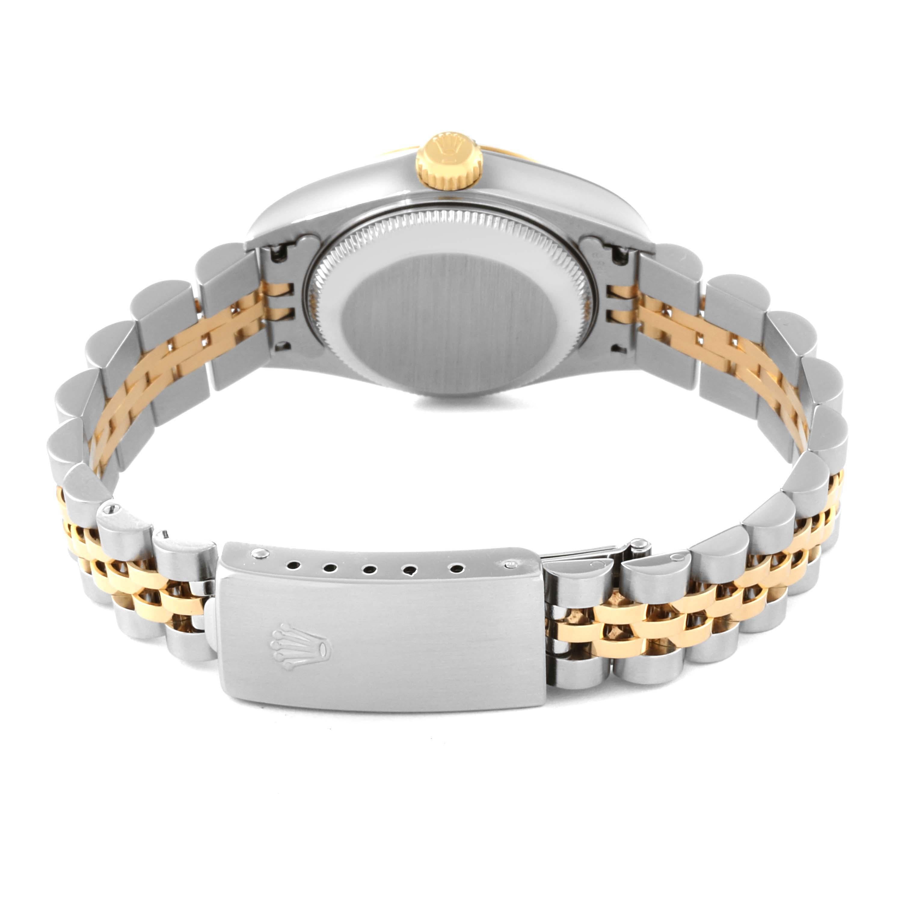  Rolex Montre Datejust en acier, or jaune et or ivoire avec cadran pyramidal, pour femmes 79173 Pour femmes 