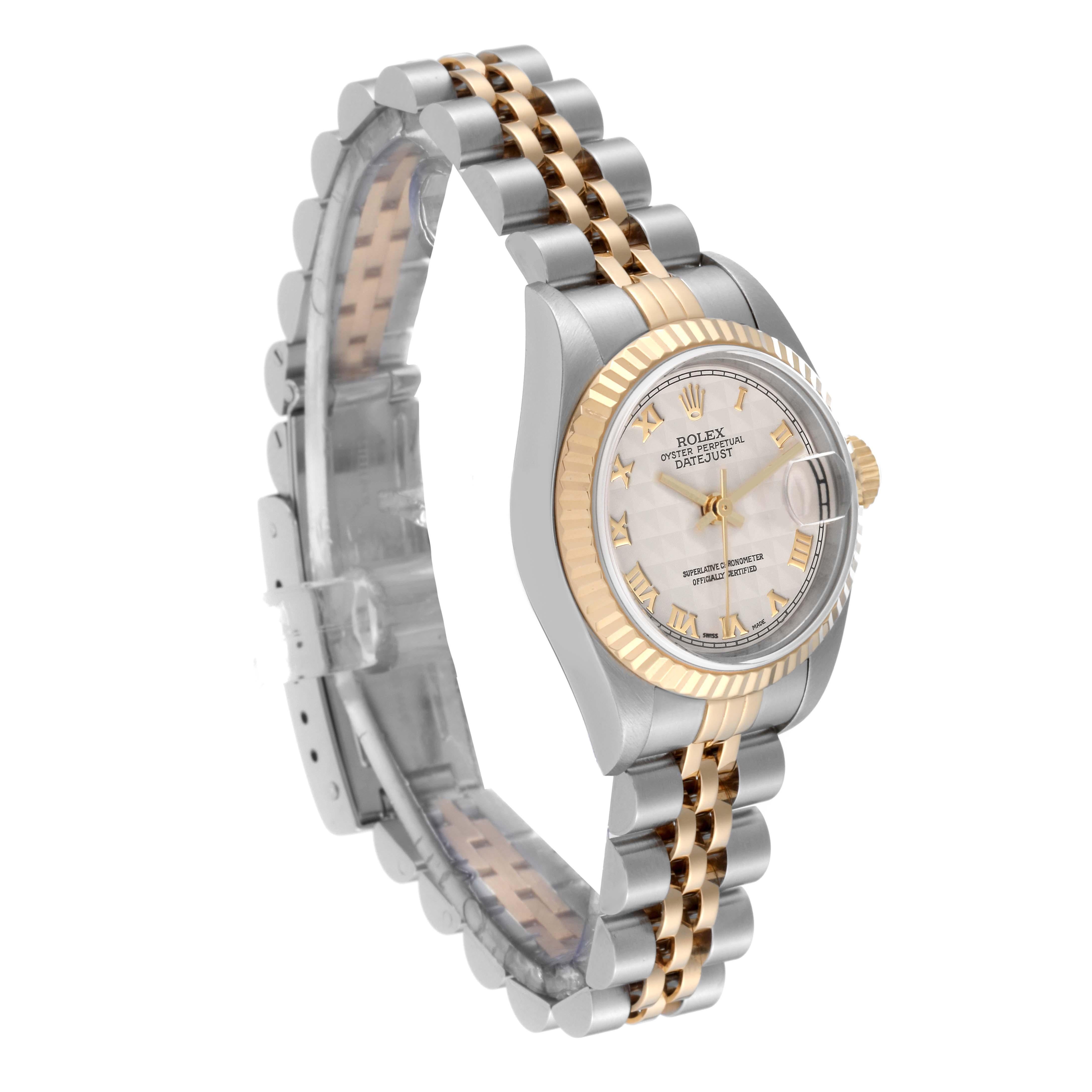 Rolex Datejust Steel Yellow Gold Ivory Pyramid Dial Ladies Watch 79173 3