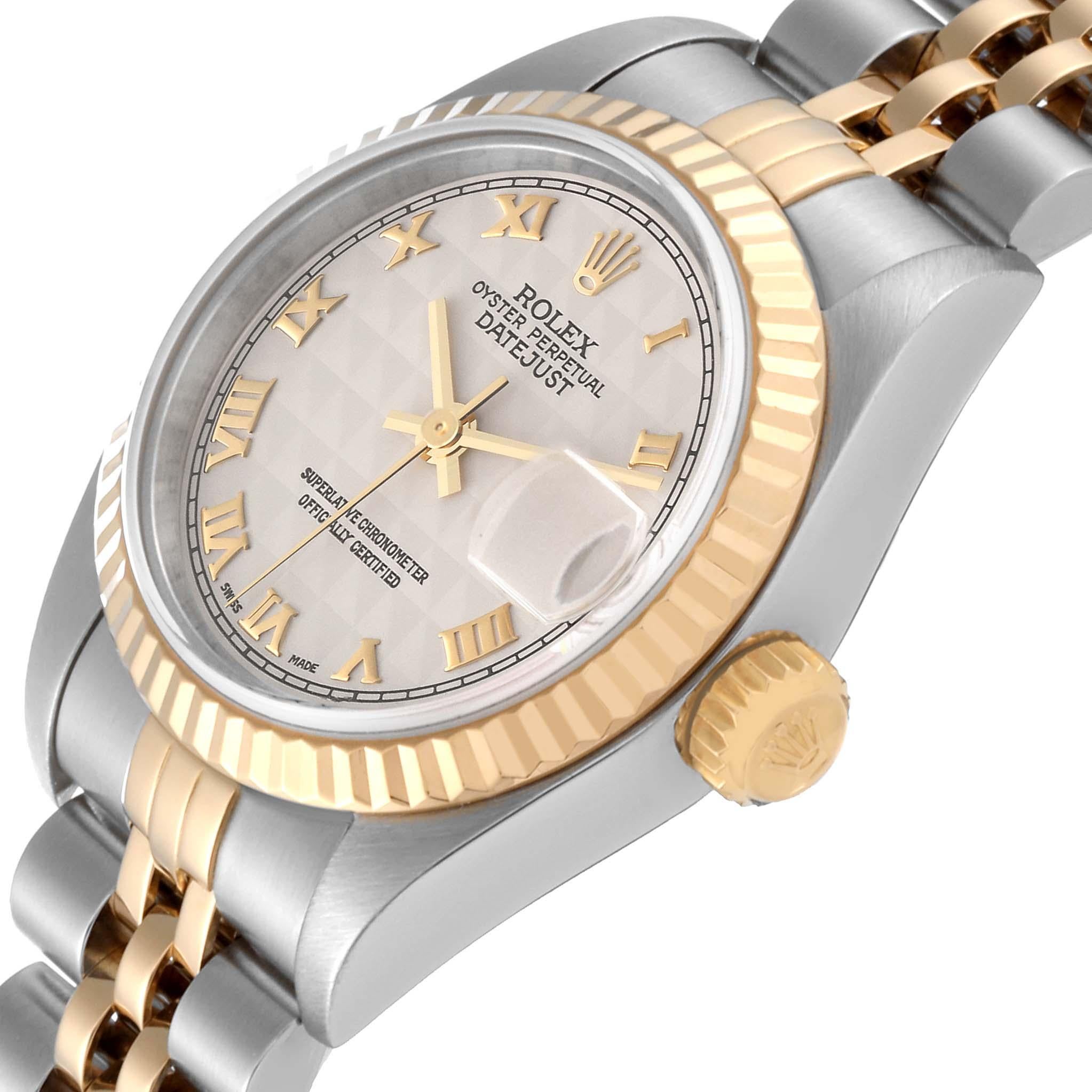 Rolex Datejust Steel Yellow Gold Ivory Pyramid Dial Ladies Watch 79173 4