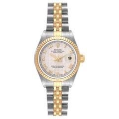 Rolex Datejust Steel Yellow Gold Ivory Pyramid Dial Ladies Watch 79173