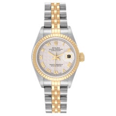 Rolex Datejust Steel Yellow Gold Ivory Pyramid Dial Ladies Watch 79173