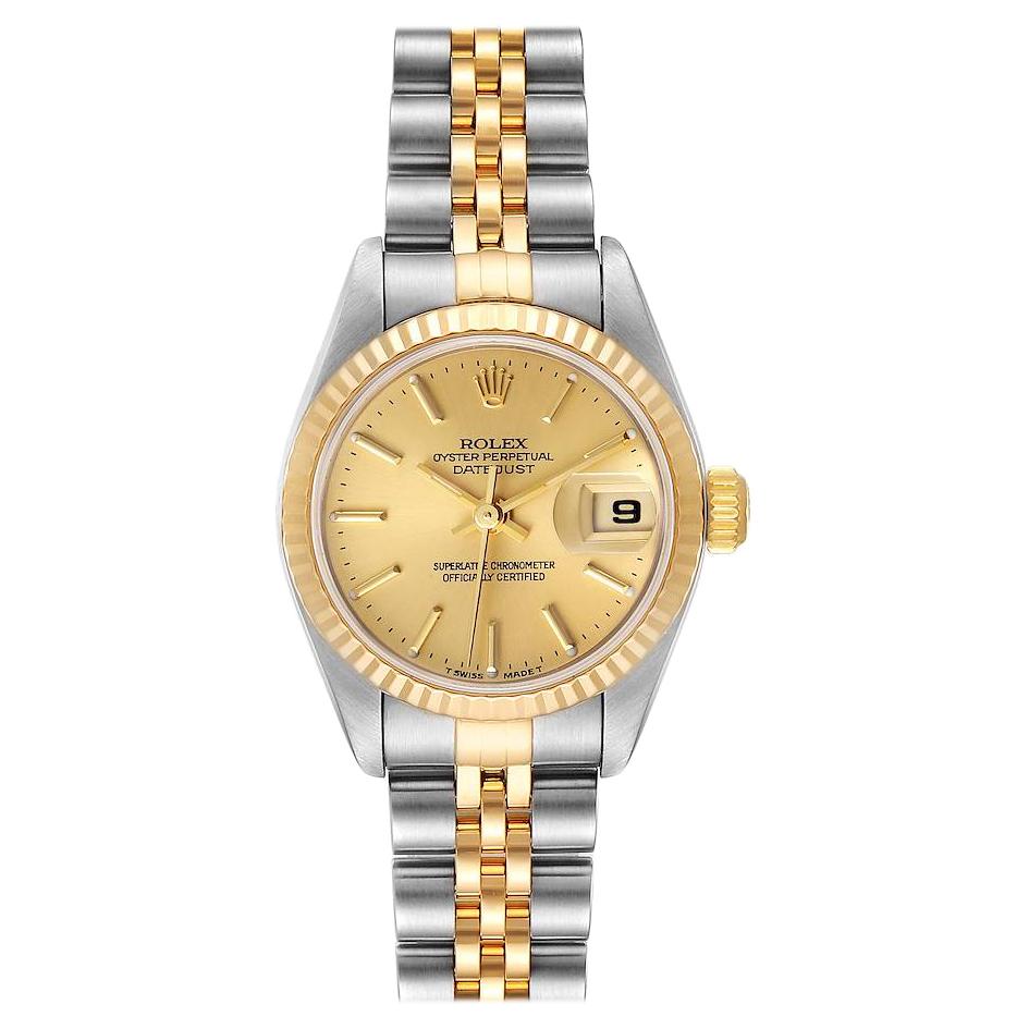 Rolex Datejust Steel Yellow Gold Jubilee Bracelet Ladies Watch 79173 For Sale