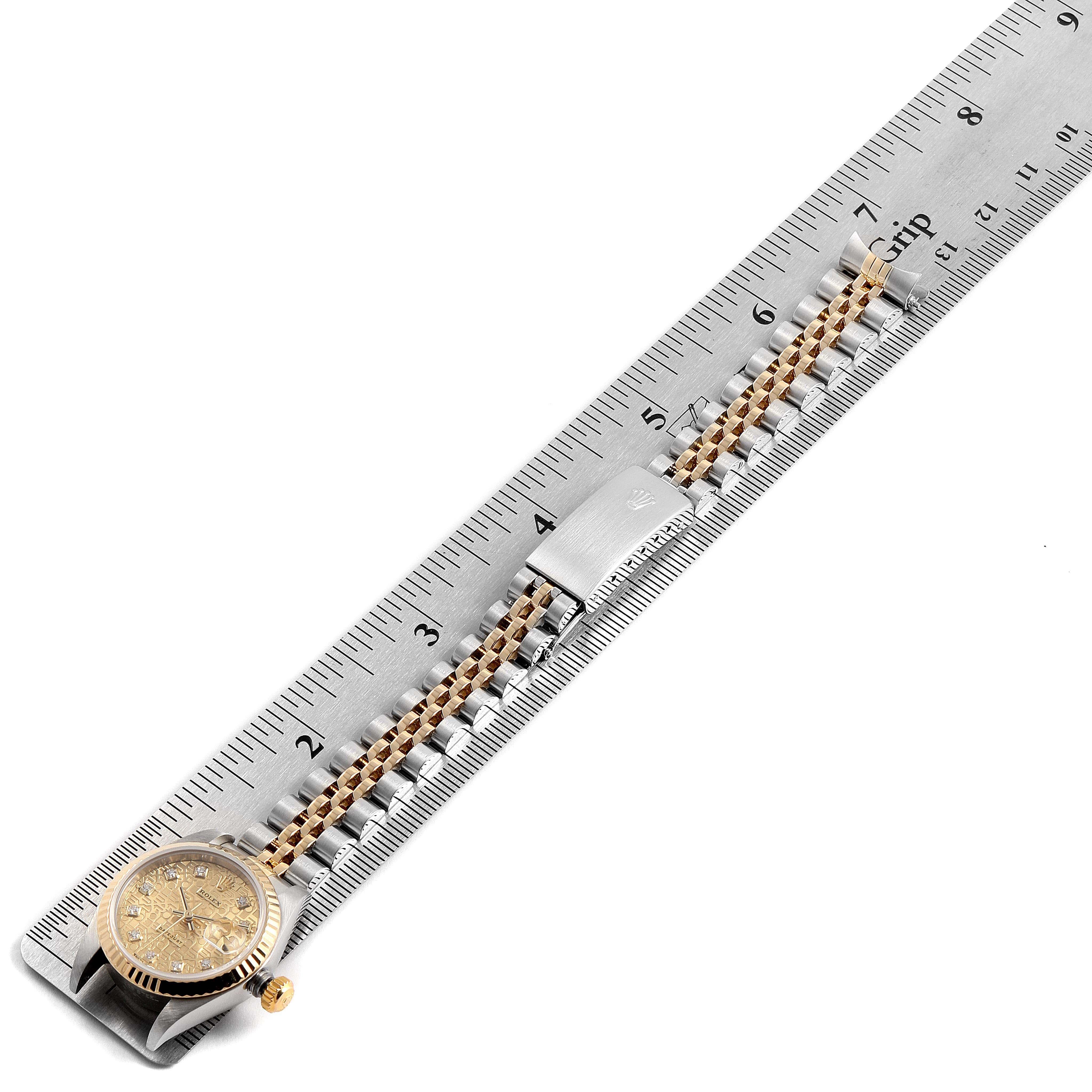 Rolex Datejust Steel Yellow Gold Jubilee Diamond Dial Ladies Watch 79173 For Sale 4