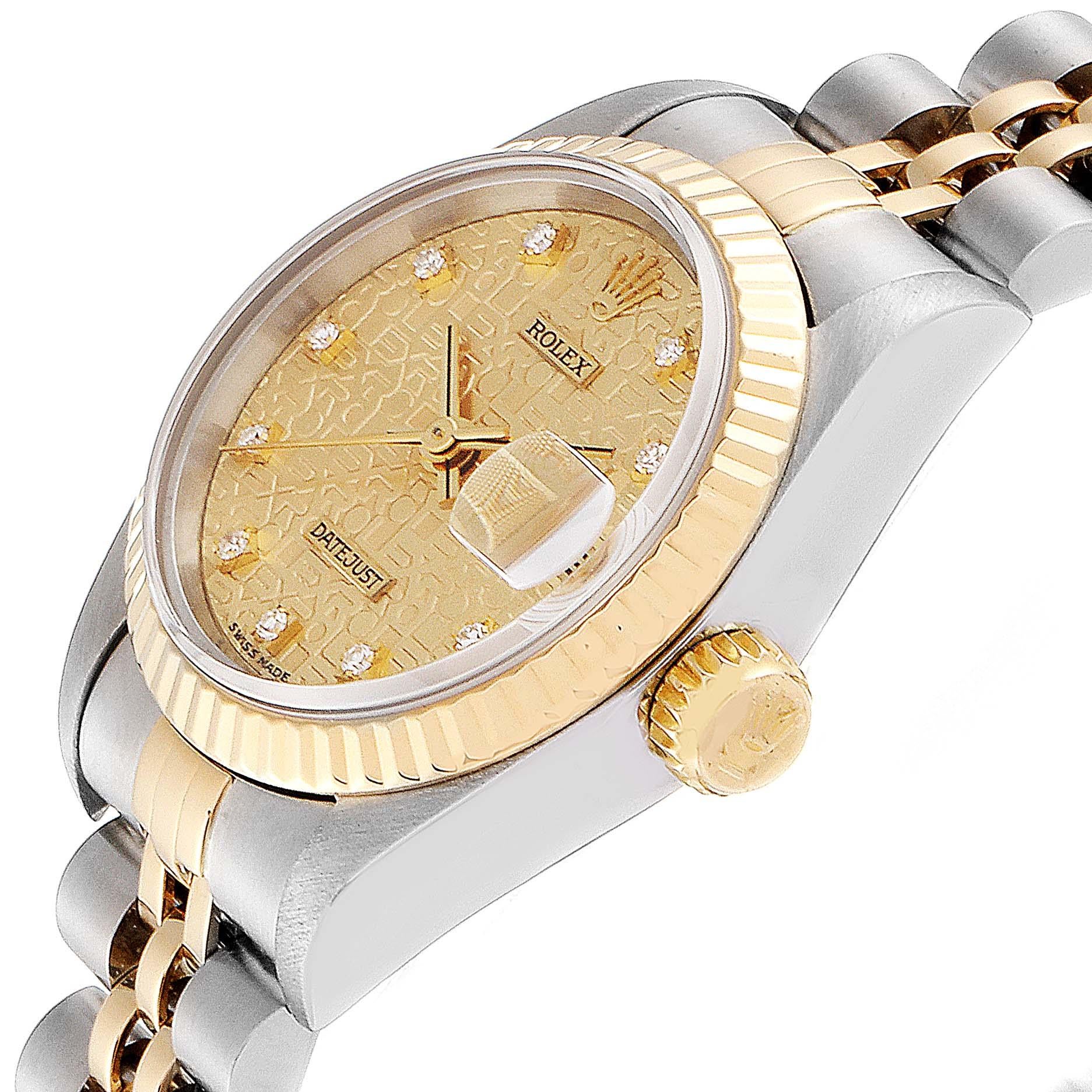 Rolex Datejust Steel Yellow Gold Jubilee Diamond Dial Ladies Watch 79173 1