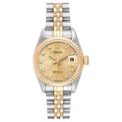 Rolex Datejust Steel Yellow Gold Jubilee Diamond Dial Ladies Watch 79173