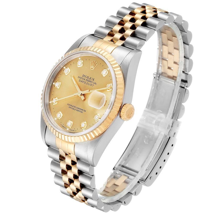 Men's Rolex Datejust Steel Yellow Gold Jubilee Diamond Dial Men’s Watch 16233 For Sale