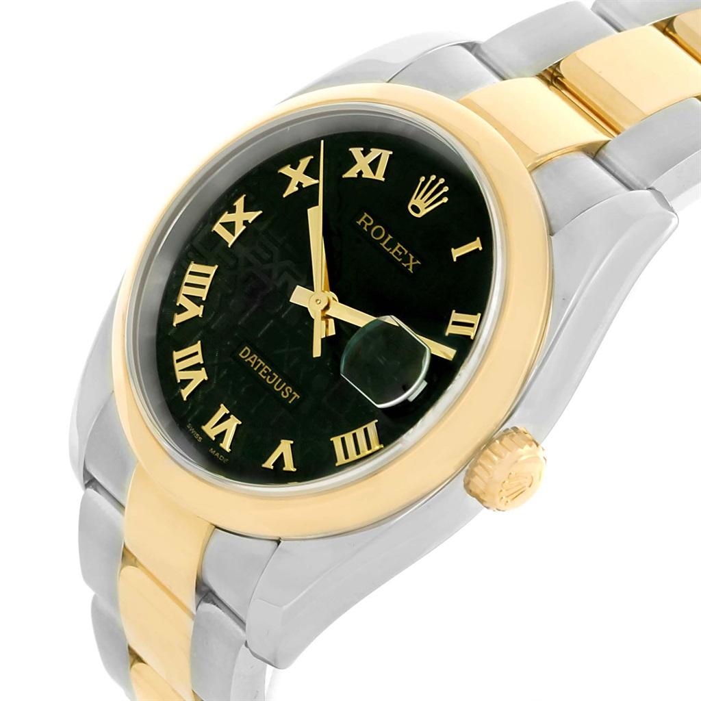 Rolex Datejust Steel Yellow Gold Jubilee Roman Dial Men's Watch 116203 For Sale 1
