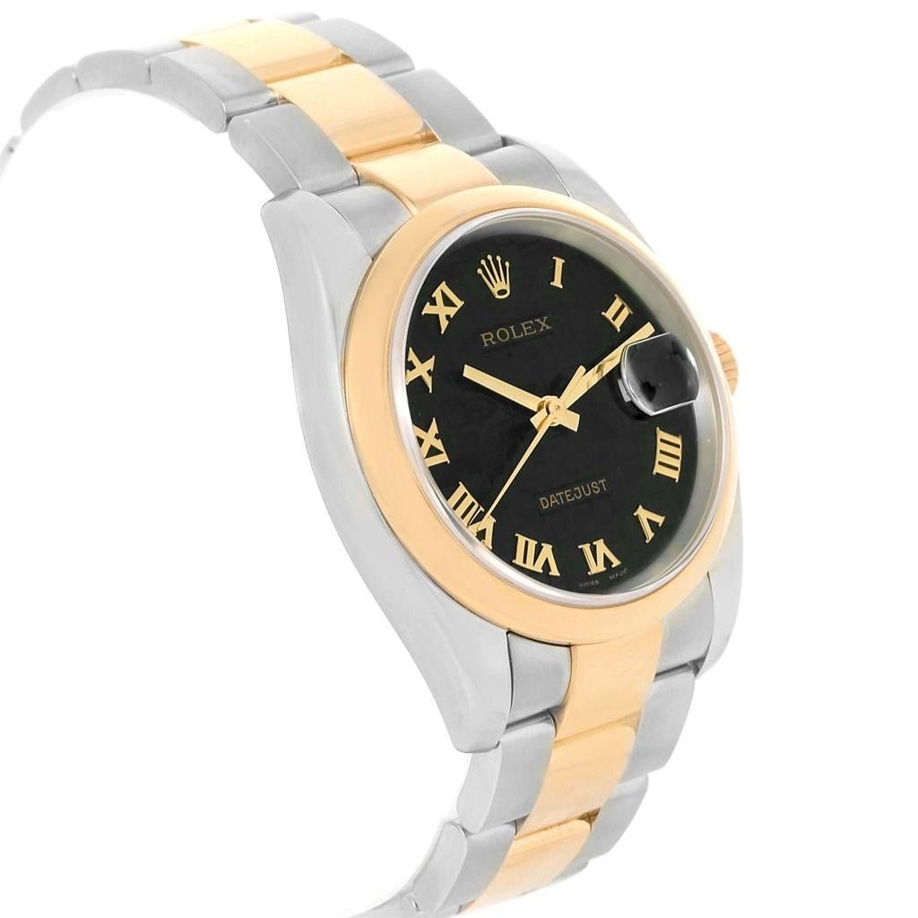 Rolex Datejust Steel Yellow Gold Jubilee Roman Dial Men's Watch 116203 For Sale 2