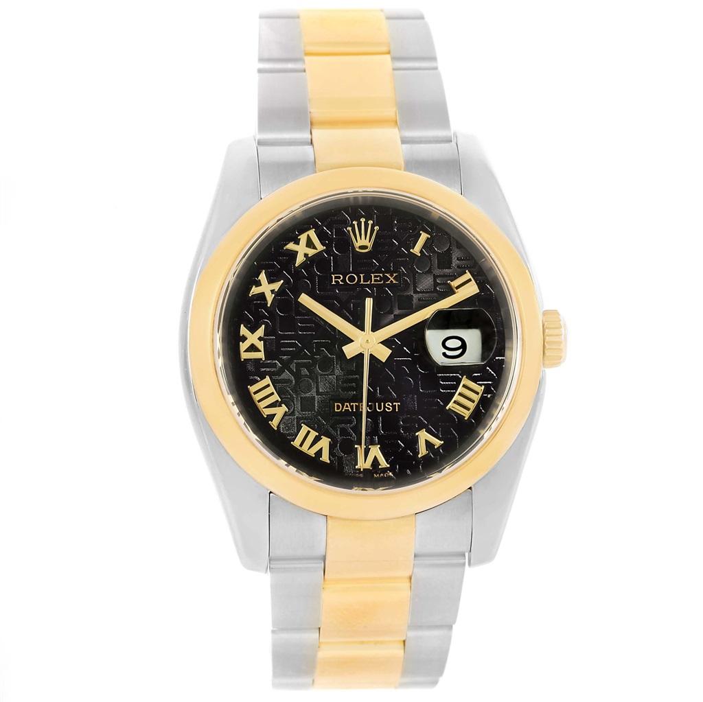 Rolex Datejust Steel Yellow Gold Jubilee Roman Dial Men's Watch 116203 For Sale 3