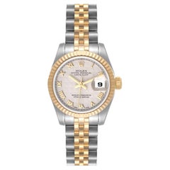 Montre Datejust en acier et or jaune pour femme 179173 avec carte boîte Rolex