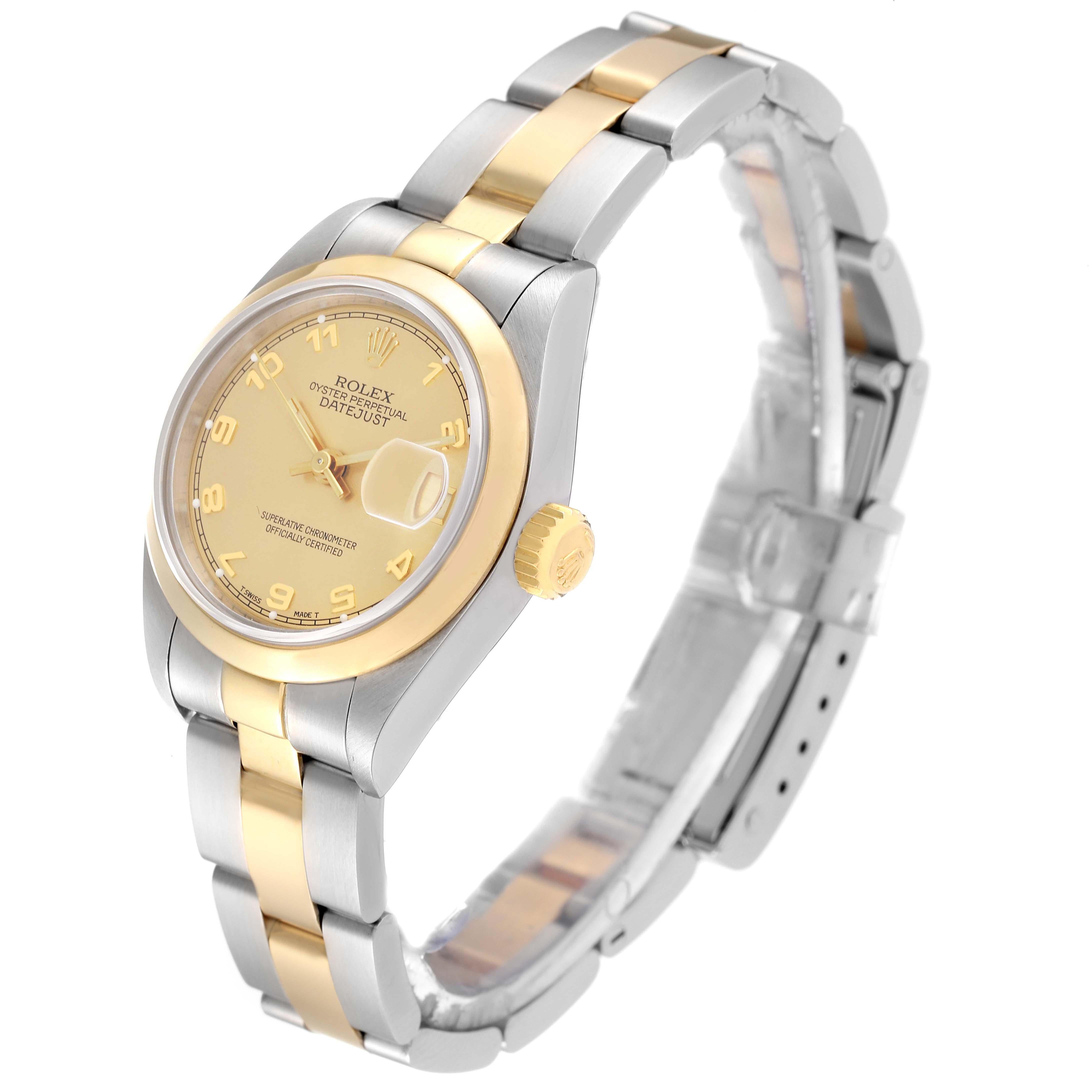 Women's Rolex Datejust Steel Yellow Gold Ladies Watch 69163 Box Papers