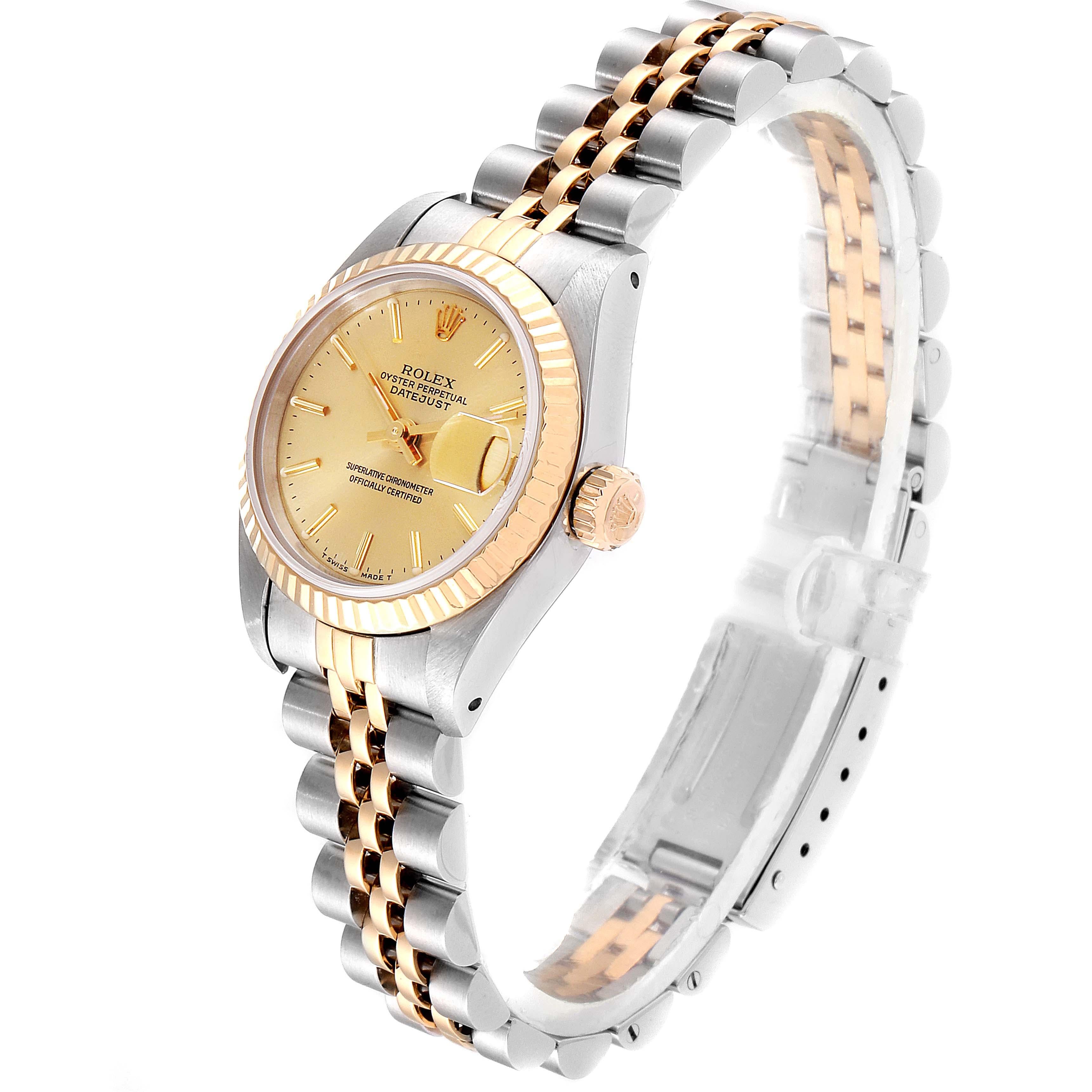 Women's Rolex Datejust Steel Yellow Gold Ladies Watch 69173 Box Papers For Sale