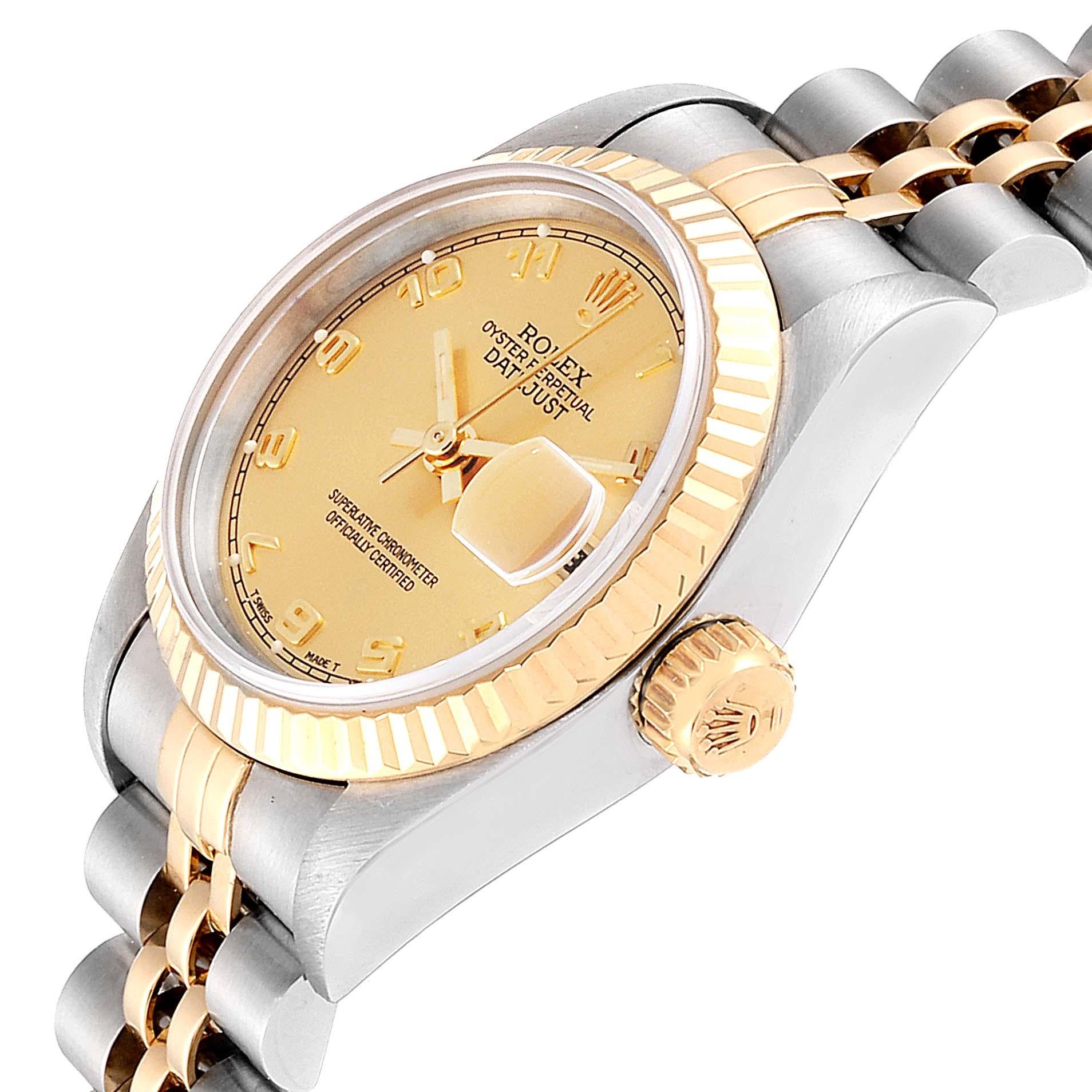 Rolex Datejust Steel Yellow Gold Ladies Watch 69173 Box Papers For Sale 1