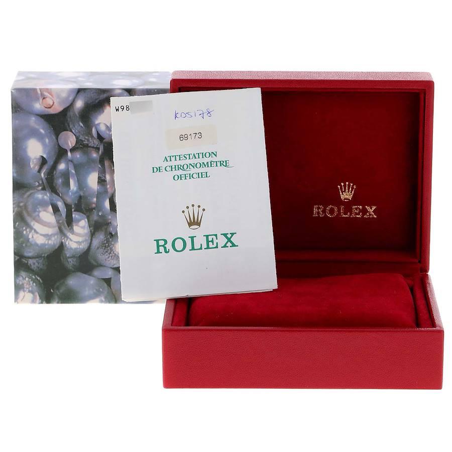 Rolex Datejust Steel Yellow Gold Lapis Diamond Dial Watch 69173 Box Papers 6