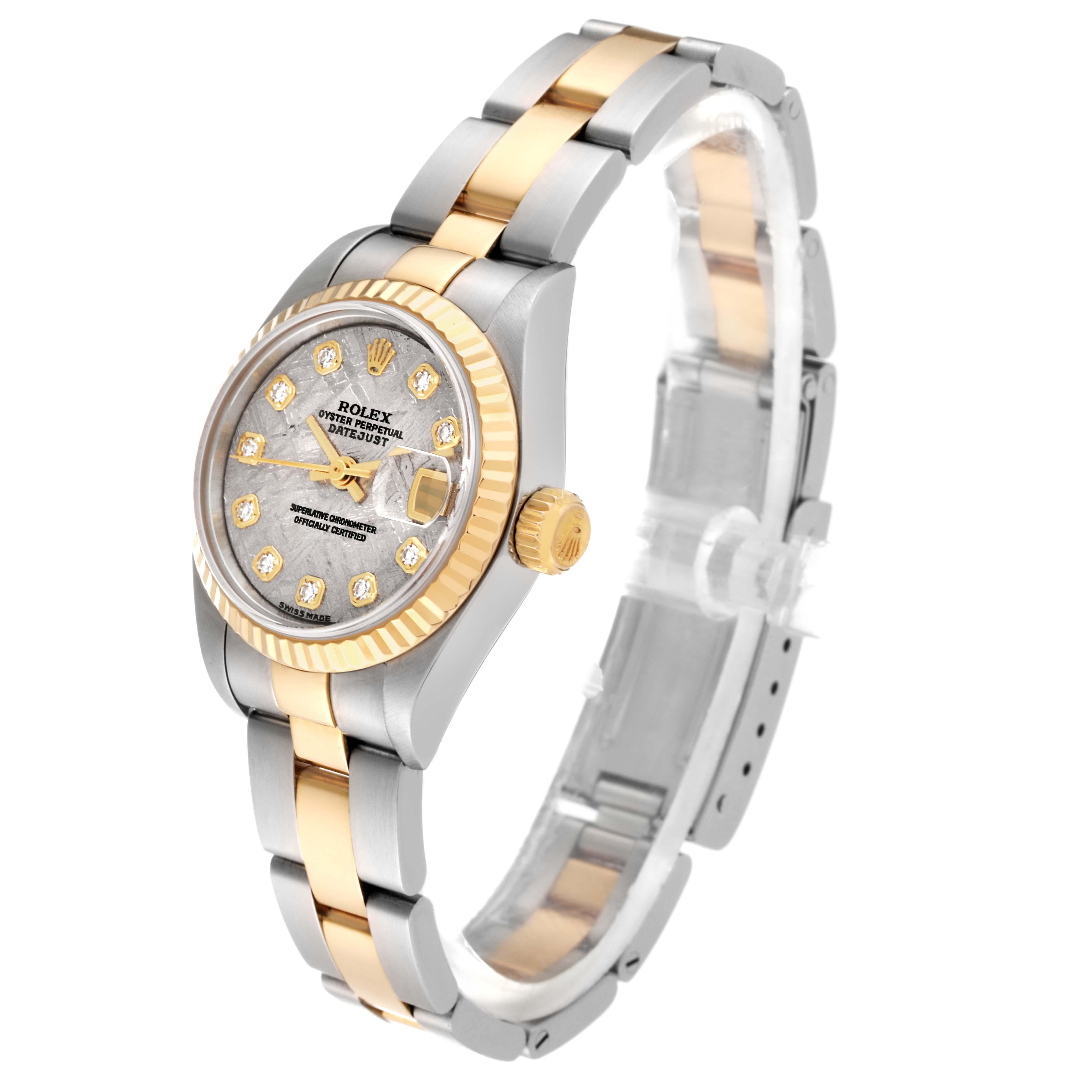 Rolex Datejust Steel Yellow Gold Meteorite Diamond Dial Ladies Watch 79173 For Sale 6