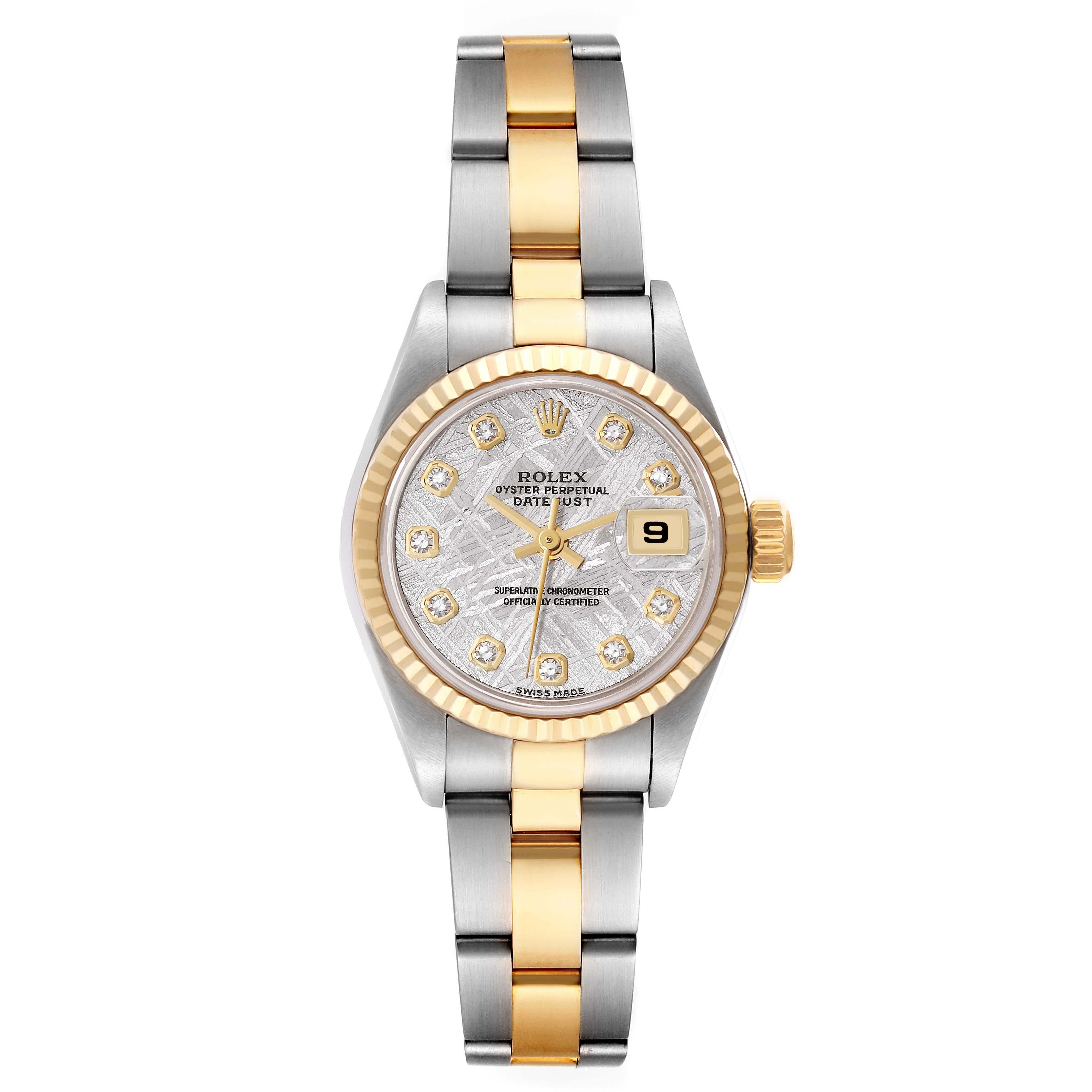 Rolex Datejust Steel Yellow Gold Meteorite Diamond Dial Ladies Watch 79173 For Sale 7