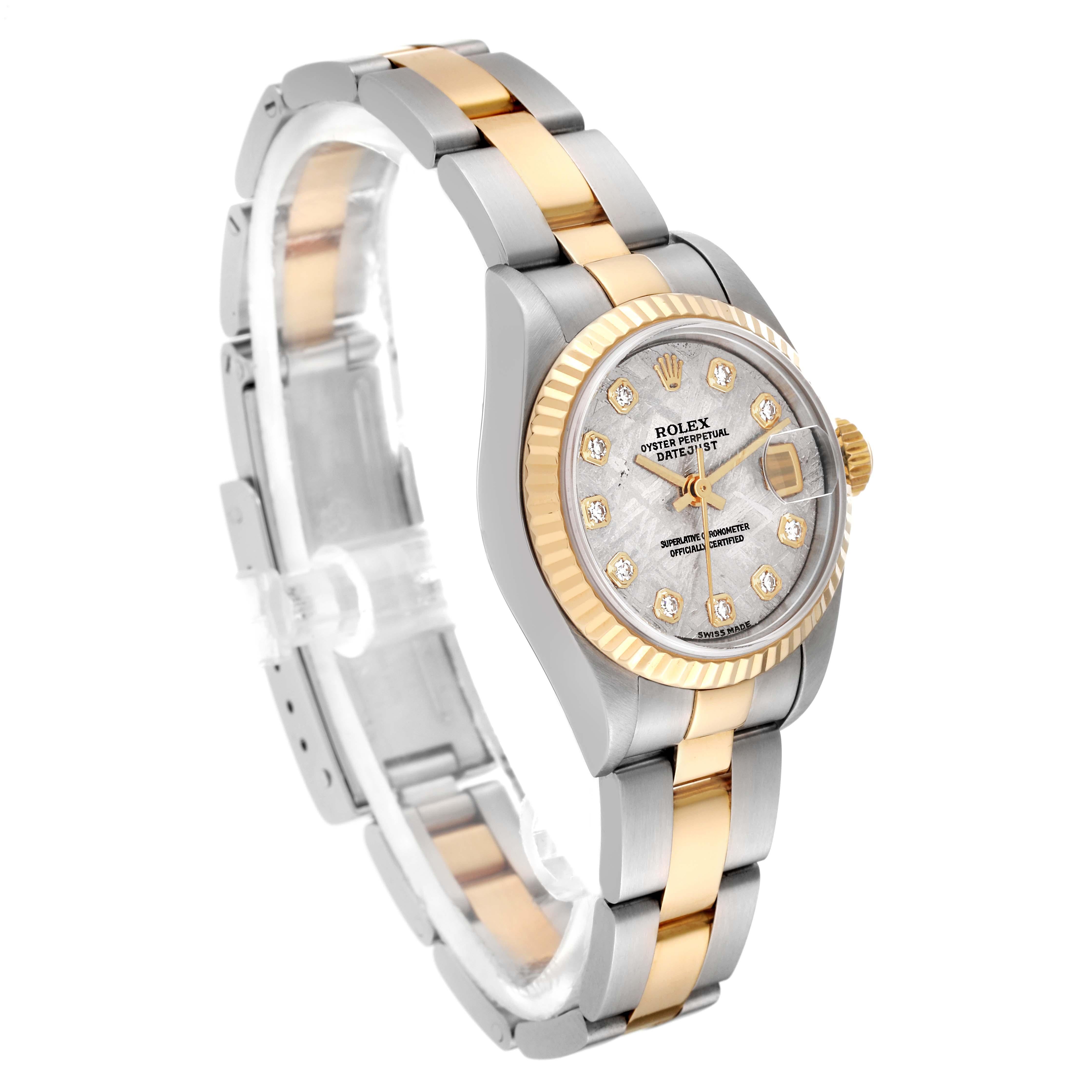Rolex Datejust Steel Yellow Gold Meteorite Diamond Dial Ladies Watch 79173 For Sale 8