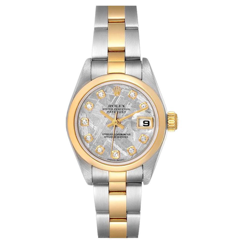 Rolex Datejust Damenuhr 79163 aus Stahl und Gelbgold mit Meteorit und Diamanten in Box im Angebot