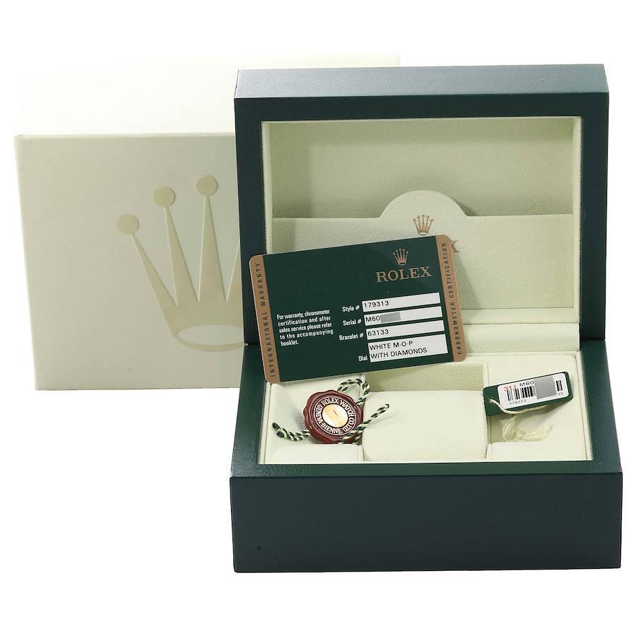 Rolex Datejust Edelstahl Gelbgold MOP Zifferblatt Diamant Damenuhr 179313 Box Card 9