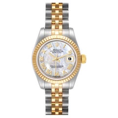 Rolex Datejust Steel Yellow Gold MOP Dial Ladies Watch 179173 Box Card