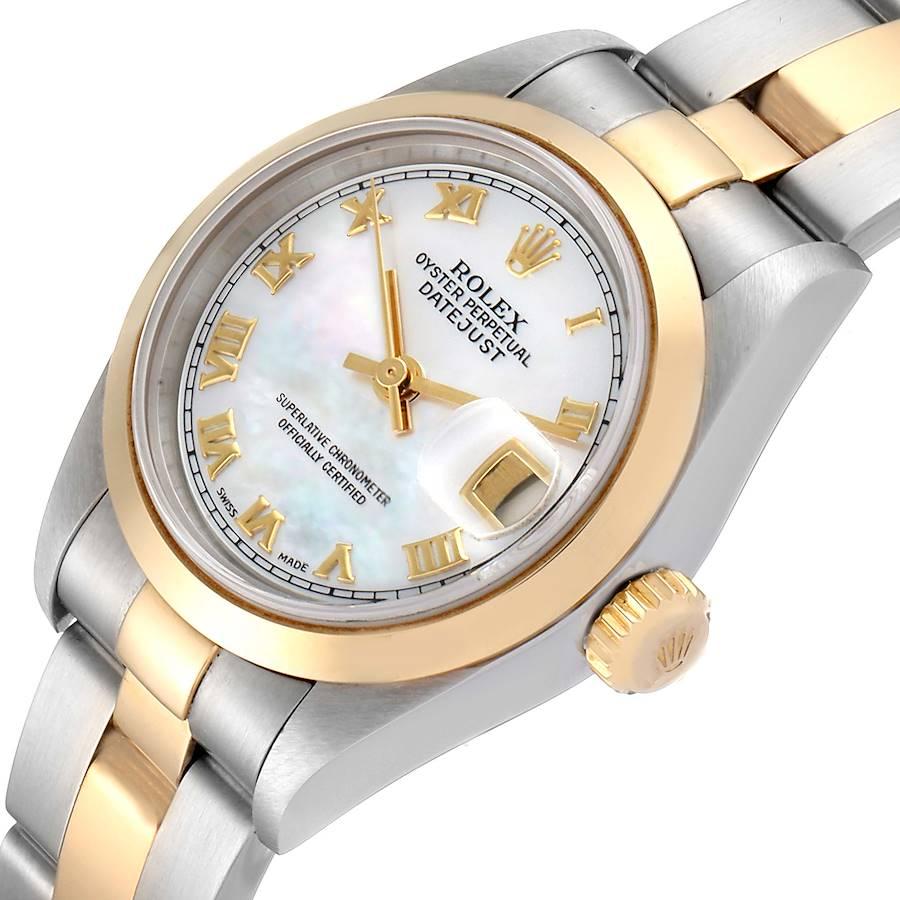 Women's Rolex Datejust Steel Yellow Gold MOP Dial Ladies Watch 79163 Box Papers