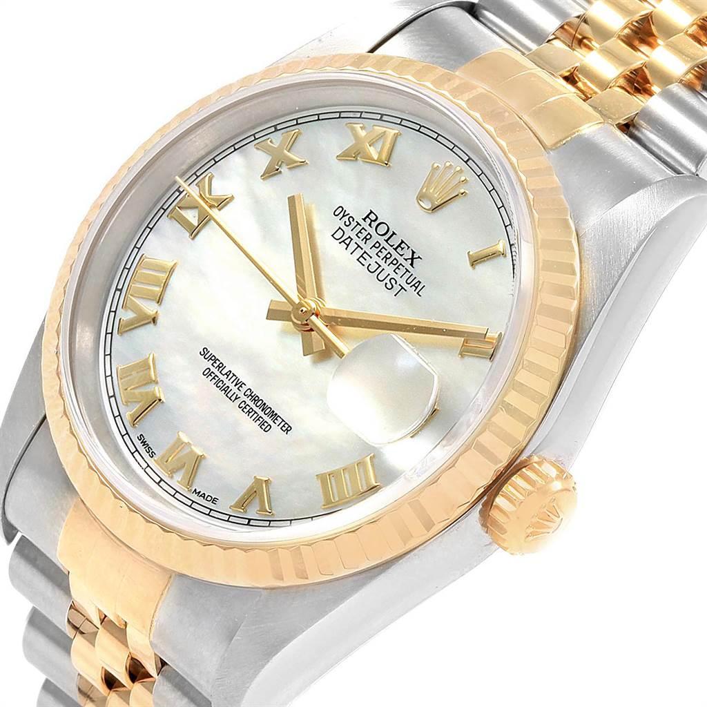 Rolex Datejust Steel Yellow Gold MOP Dial Men's Watch 116233 Box Papers 1