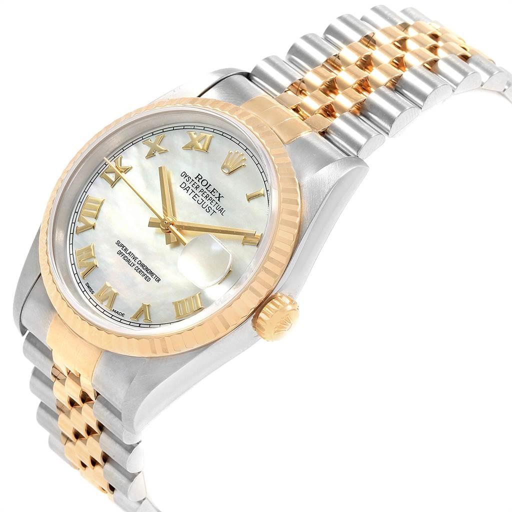 Rolex Datejust Steel Yellow Gold MOP Dial Men's Watch 116233 Box Papers 2