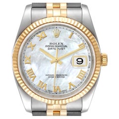 Rolex Datejust Steel Yellow Gold MOP Dial Mens Watch 116233 Box Papers