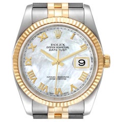 Rolex Datejust Steel Yellow Gold MOP Dial Mens Watch 116233 Box Papers