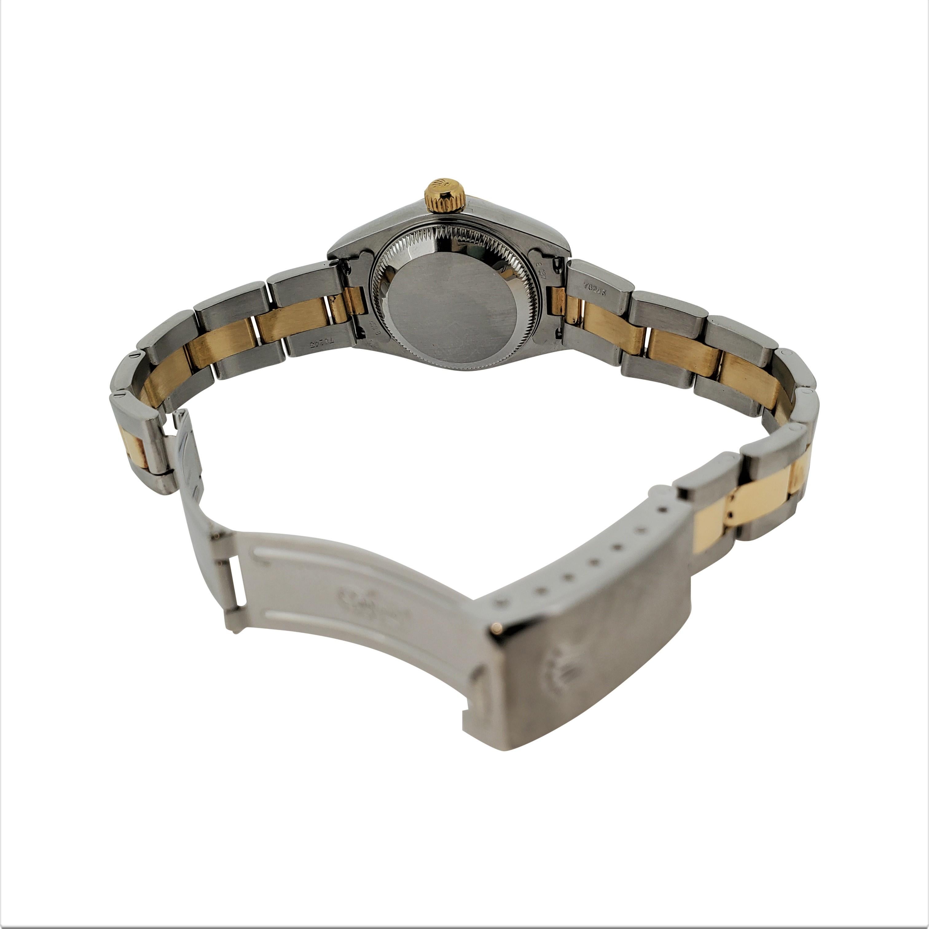Contemporain Rolex Montre Datejust pour femme en acier et or jaune avec cadran MOP et bracelet Oyster n° 79163
