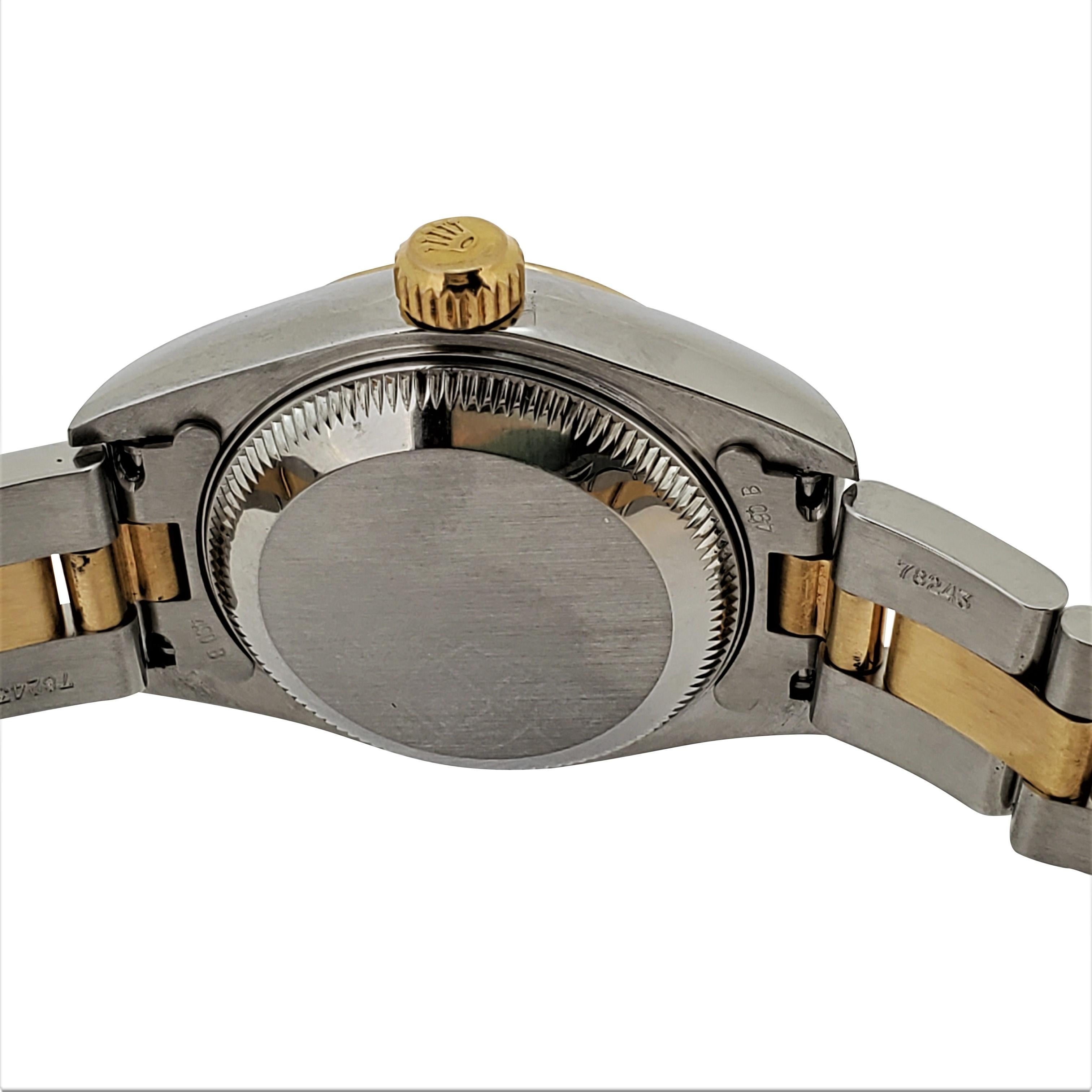 Rolex Montre Datejust pour femme en acier et or jaune avec cadran MOP et bracelet Oyster n° 79163 4