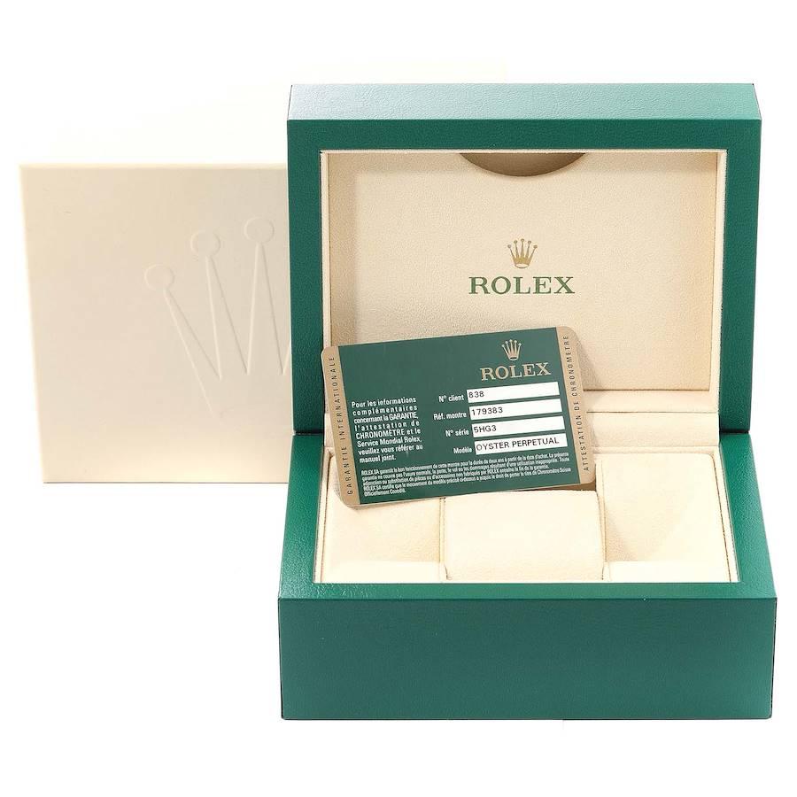 Rolex Datejust Steel Yellow Gold MOP Diamond Bezel Ladies Watch 179383 Box Card For Sale 5