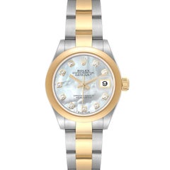 Rolex Datejust Steel Yellow Gold MOP Diamond Dial Ladies Watch 279163