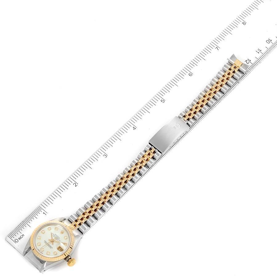 Rolex Datejust Steel Yellow Gold MOP Diamond Dial Ladies Watch 69173 For Sale 4