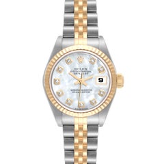 Rolex Datejust Steel Yellow Gold MOP Diamond Dial Ladies Watch 79173