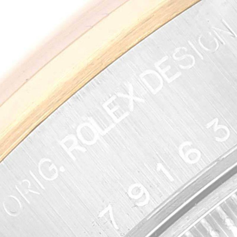 Rolex Datejust Steel Yellow Gold Mother of Pearl Diamond Ladies Watch 79163 In Excellent Condition For Sale In Atlanta, GA