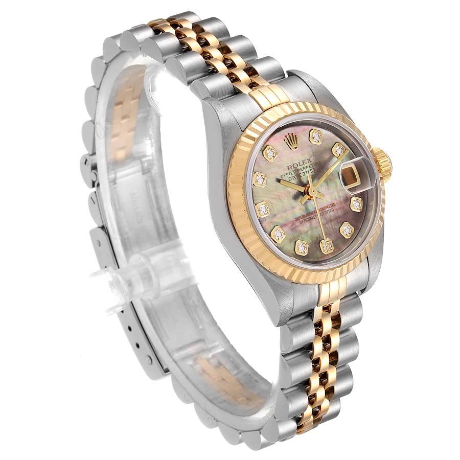 Rolex Datejust Steel Yellow Gold MOP Diamond Ladies Watch 79173 In Excellent Condition In Atlanta, GA