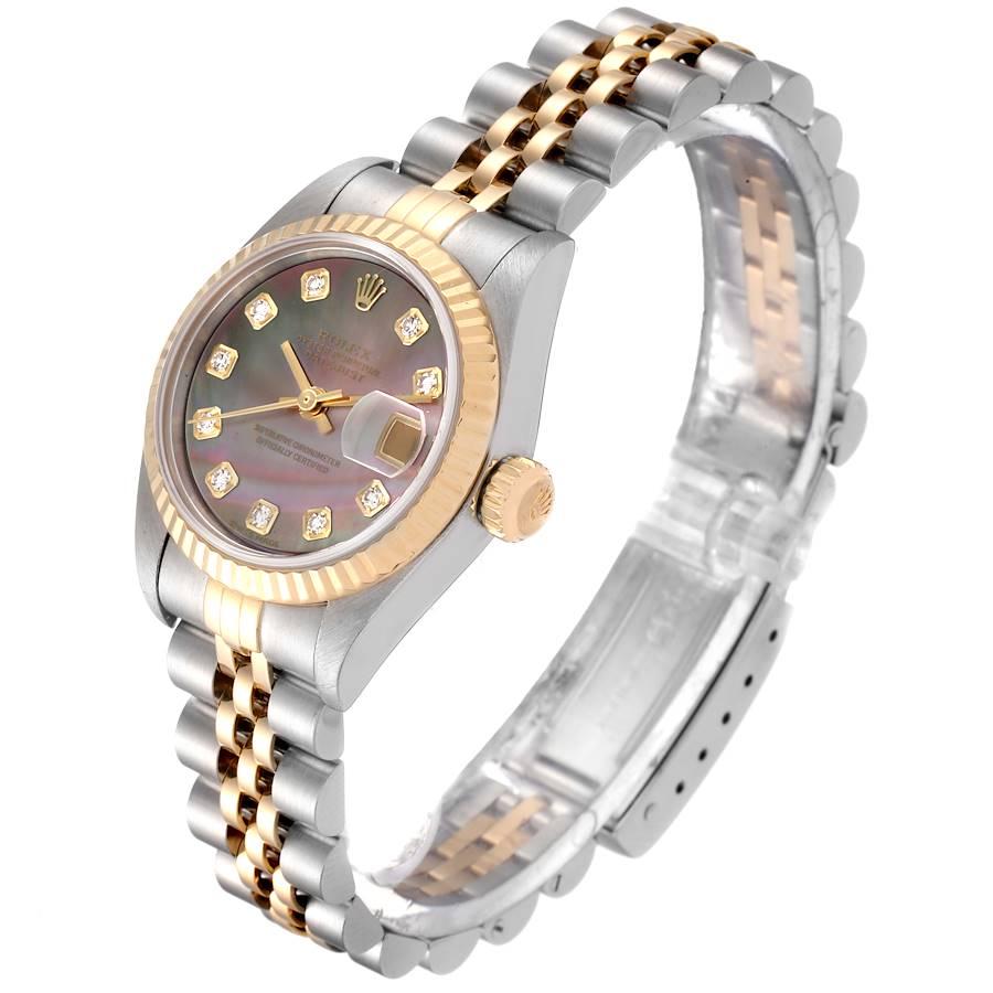 Women's Rolex Datejust Steel Yellow Gold MOP Diamond Ladies Watch 79173 For Sale