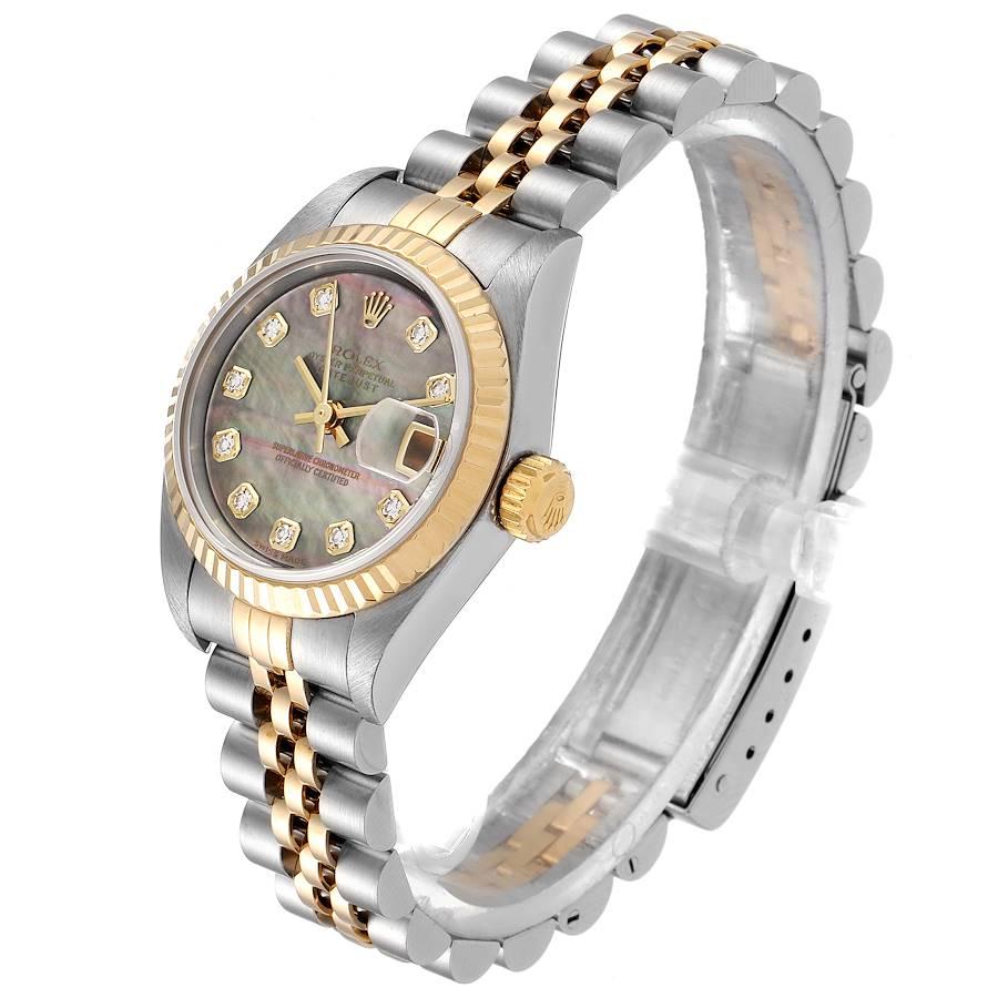 Women's Rolex Datejust Steel Yellow Gold MOP Diamond Ladies Watch 79173