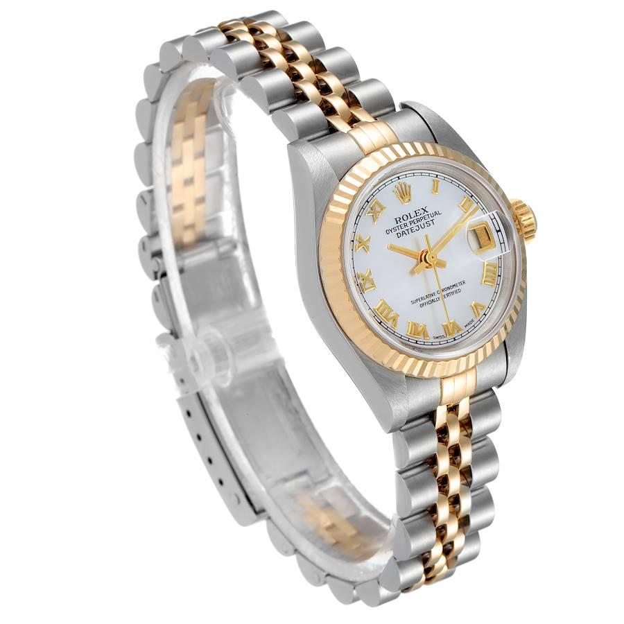 Rolex Datejust Steel Yellow Gold MOP Roman Dial Ladies Watch 79173 In Excellent Condition In Atlanta, GA
