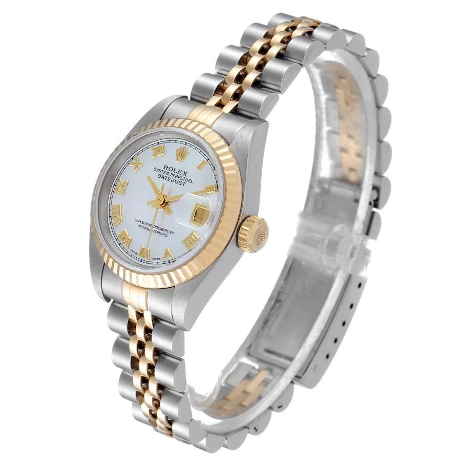 Women's Rolex Datejust Steel Yellow Gold MOP Roman Dial Ladies Watch 79173
