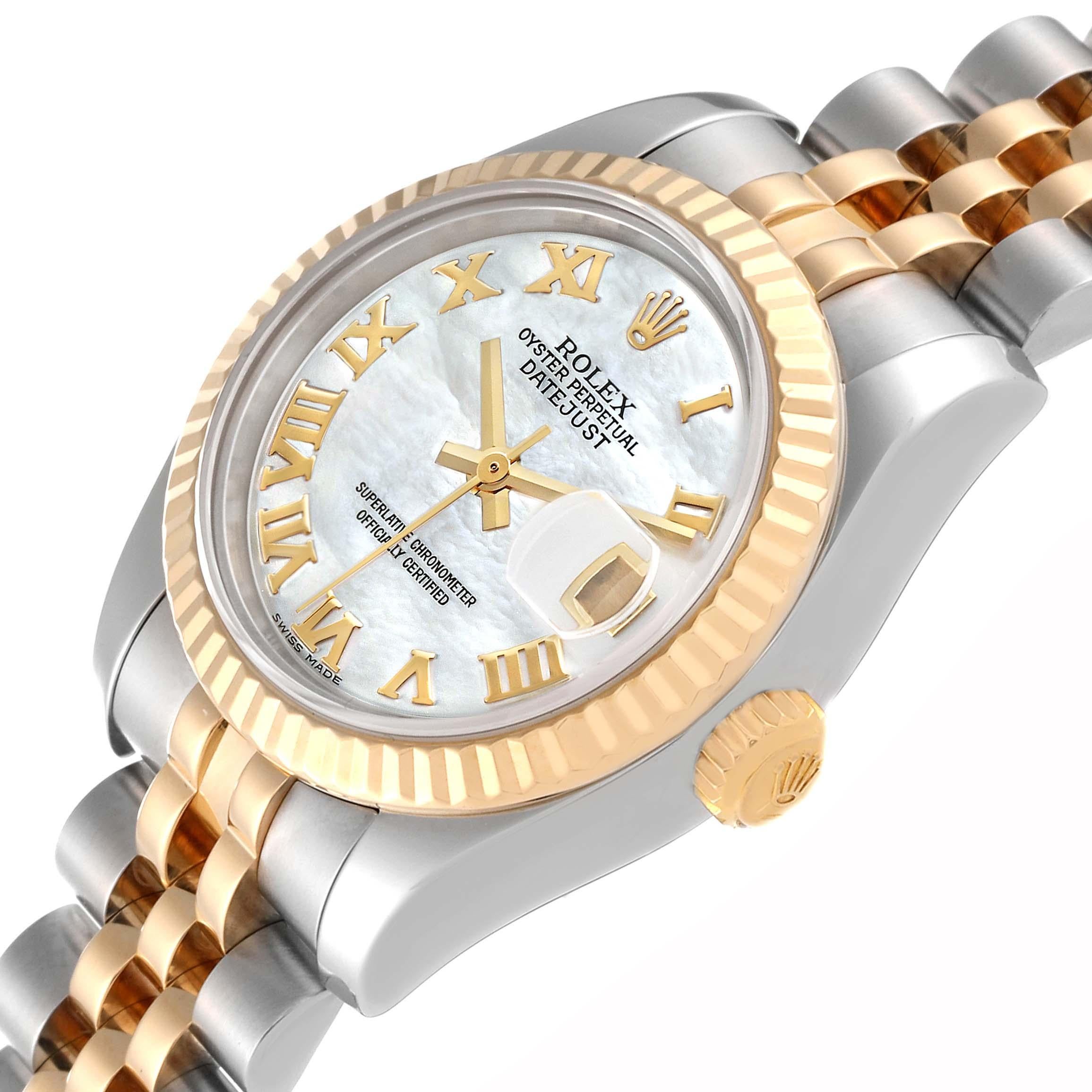 Rolex Datejust Steel Yellow Gold Mother Of Pearl Dial Ladies Watch 179173 For Sale 3