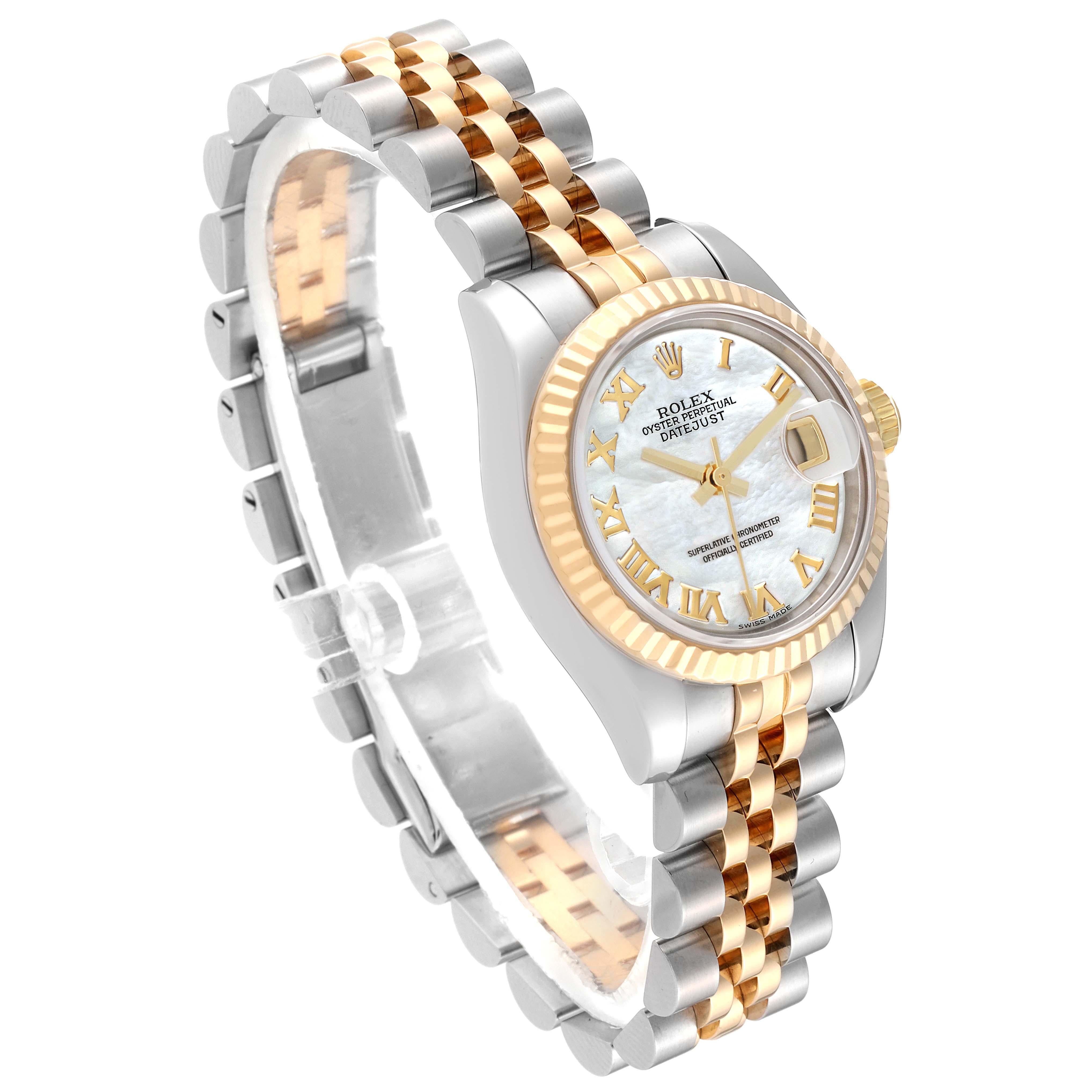Rolex Datejust Steel Yellow Gold Mother Of Pearl Dial Ladies Watch 179173 For Sale 5