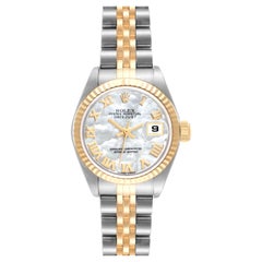 Rolex Datejust Steel Yellow Gold Mother Of Pearl Dial Ladies Watch 79173