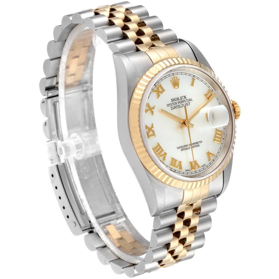 Rolex Datejust Steel Yellow Gold Mother of Pearl Dial Men's Watch 16233 In Excellent Condition For Sale In Atlanta, GA
