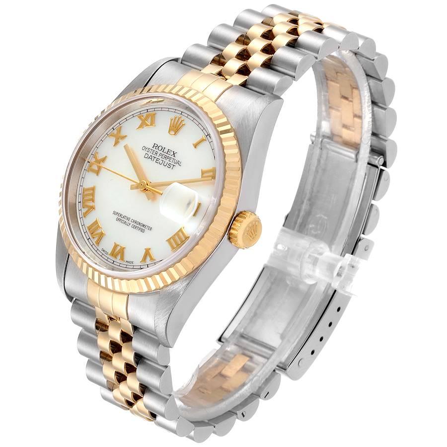Rolex Datejust Steel Yellow Gold Mother of Pearl Dial Men's Watch 16233 For Sale 1
